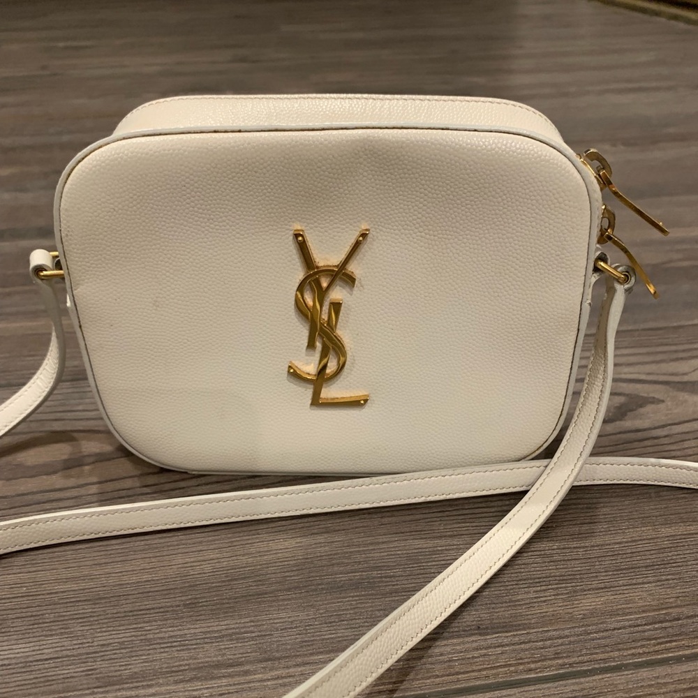Cream/ white pre owned YSL purse